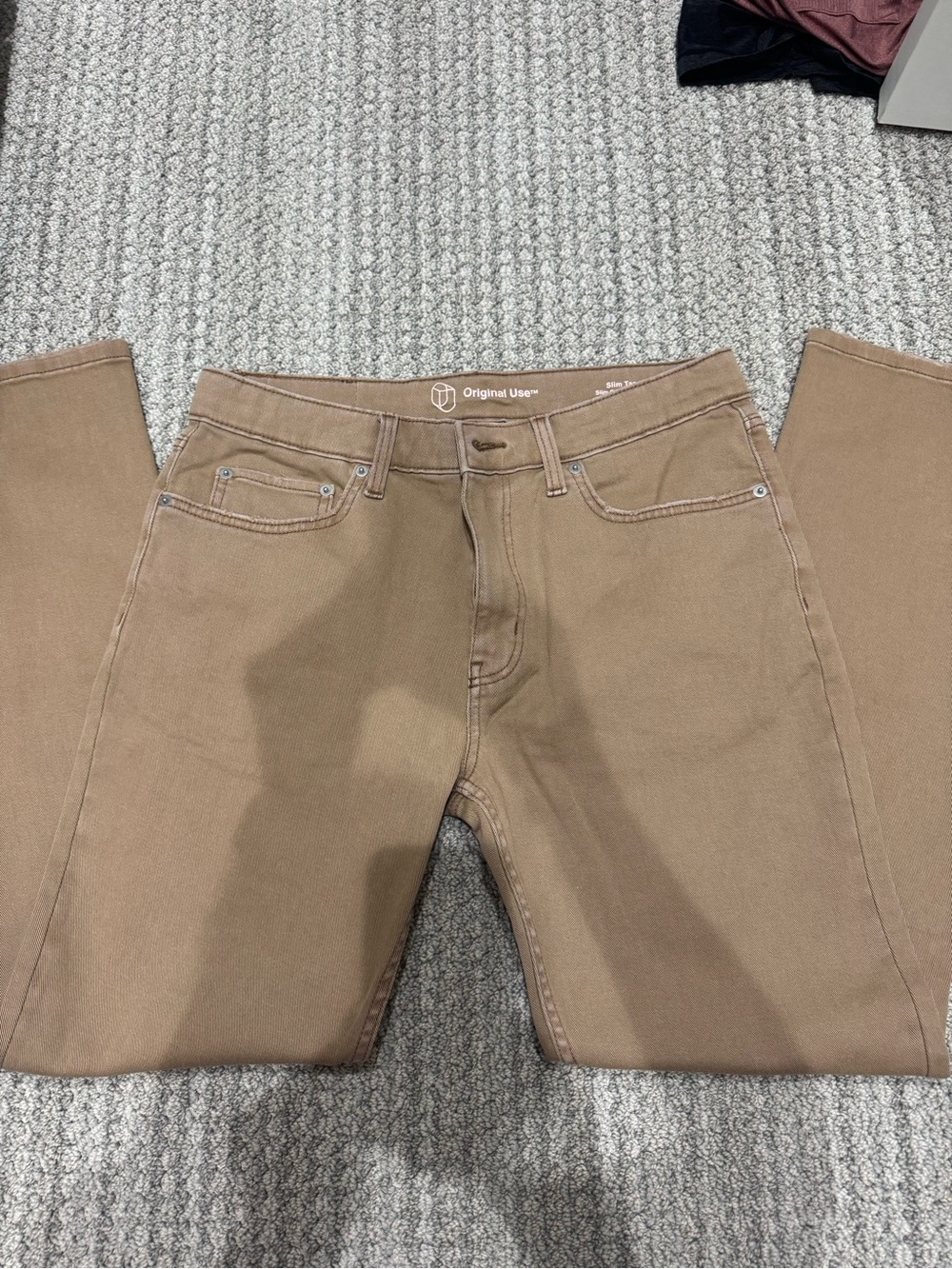Original Use Men's Tan Slim Straight Jeans